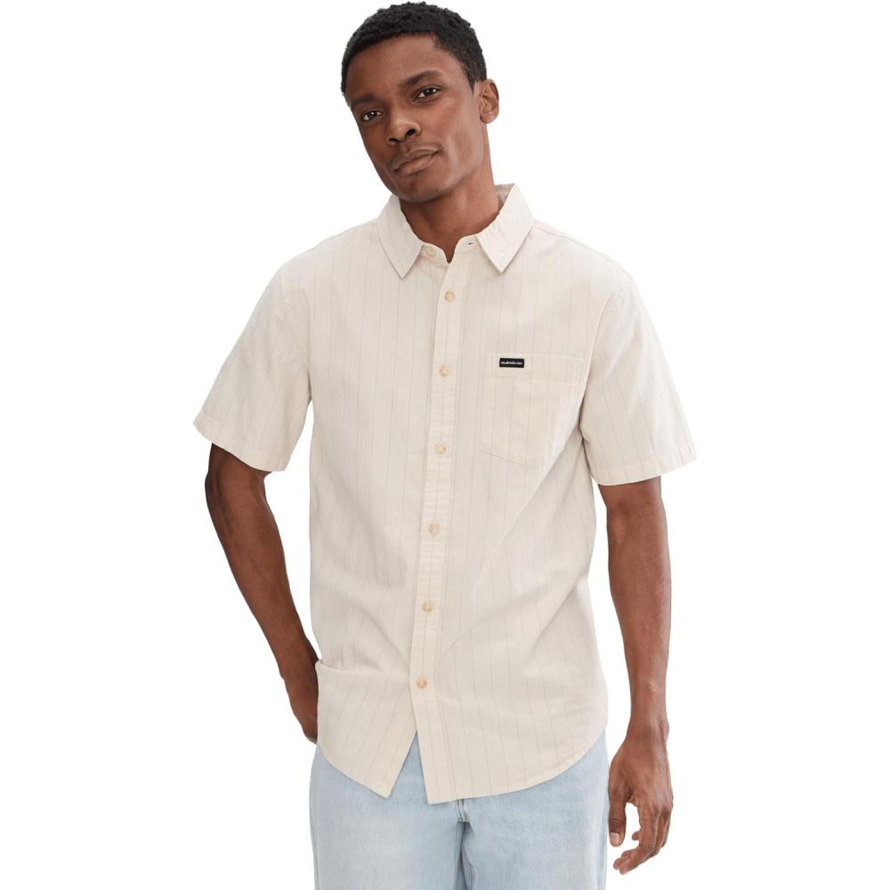image:imageQuiksilver Mens Dobby Stripe Classic WovenBone White
