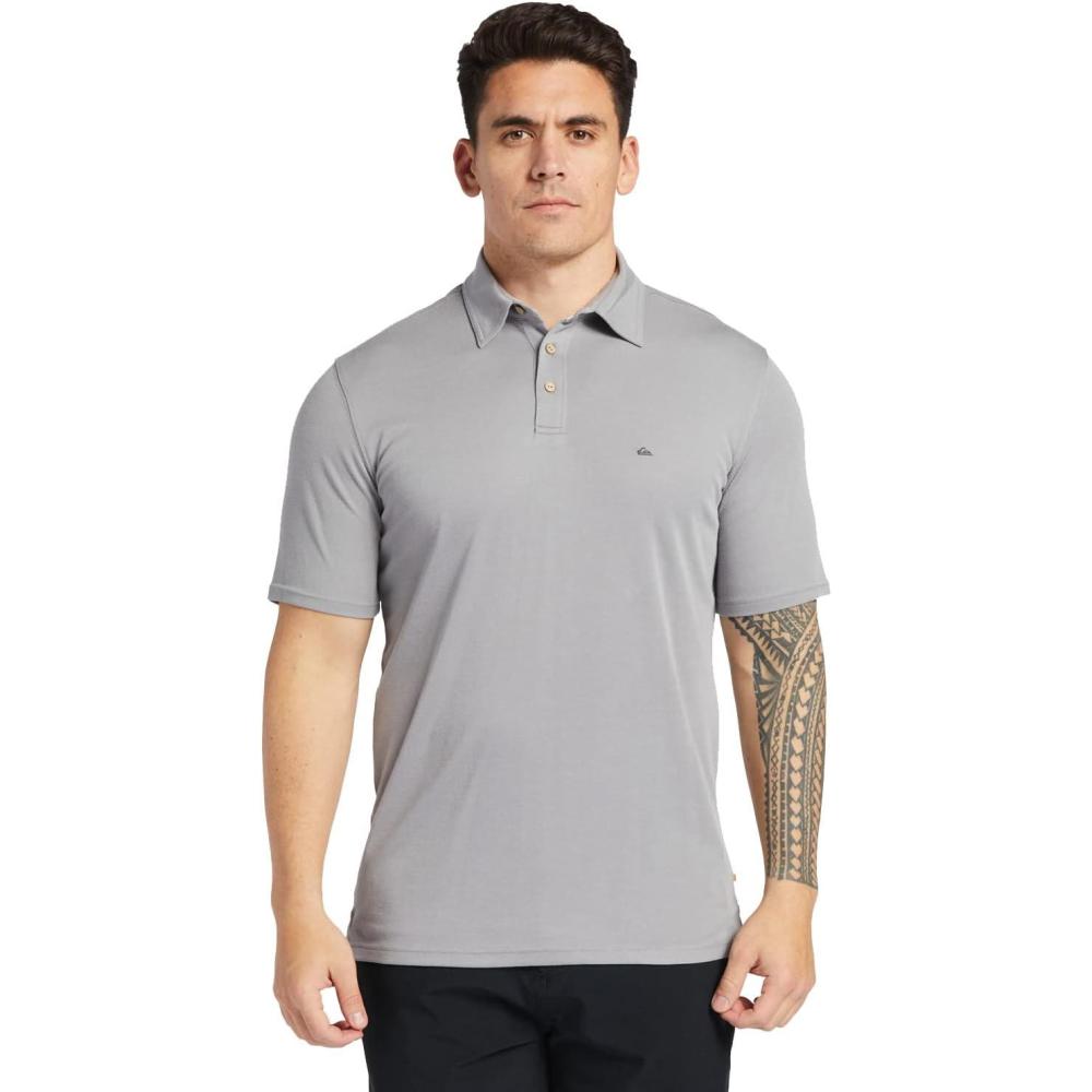 image:imageQuiksilver Mens Mens Water Polo 2 Lightweight Quick Dry Collared Polo ShirtSharkskin