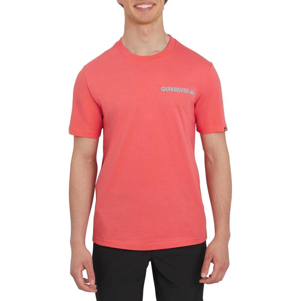 image:imageQuiksilver Mens Regular Fit Premium Soft Cotton Tee Short Sleeve TShirtCoral