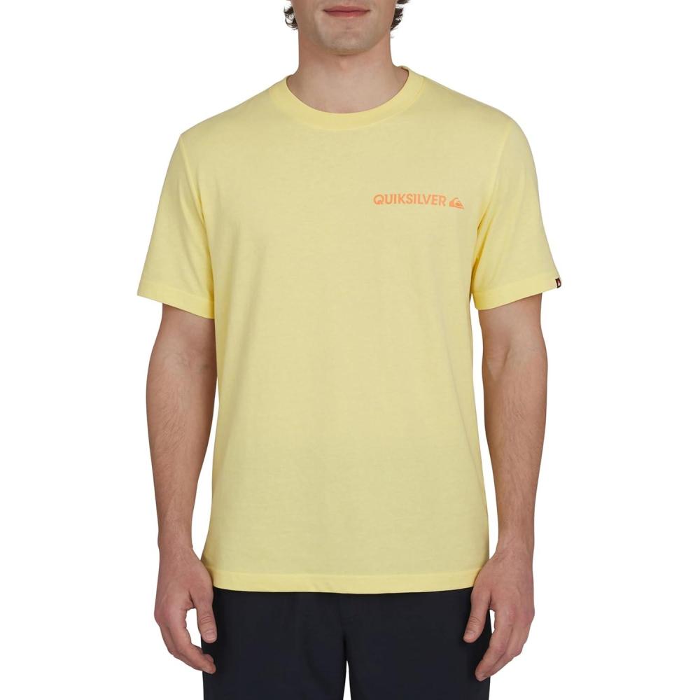 image:imageQuiksilver Mens Regular Fit Premium Soft Cotton Tee Short Sleeve TShirtPale Yellow
