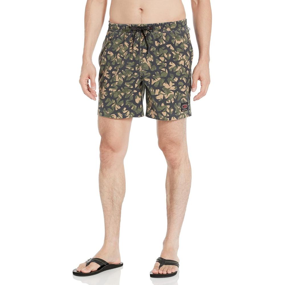image:imageQuiksilver Mens Standard Mongrel Str 17nb Elastic Waist Volley Swim Trunk Bathing SuitGrape Leaf