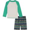 Quiksilver Boys 2pc Swim Shirt/Short(White/Green)