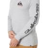 Quiksilver Men’s Comp Logo Long Sleeve Screen Tee(Light Grey Heather)