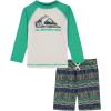 Quiksilver Boys 2pc Swim Shirt/Short(White/Green)