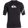 Quiksilver Men’s All Time Ss Short Sleeve Rashguard Surf Shirt(Black)