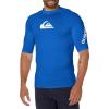 Quiksilver Men’s All Time Ss Short Sleeve Rashguard Surf Shirt(Electric Royal)