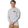 Quiksilver Men’s Comp Logo Long Sleeve Screen Tee(Light Grey Heather)