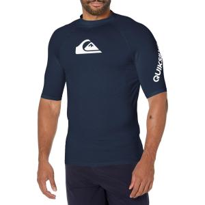 Quiksilver Men’s All Time Ss Short Sleeve Rashguard Surf Shirt(Navy Blazer)