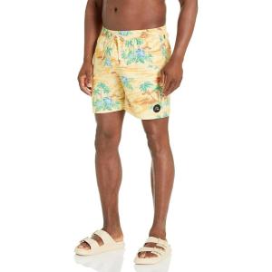 Quiksilver Mens Cloud 9 Pcs Volley 17nb Elastic Waist Volley Swim Trunk Bathing Suit(Pale Banna)