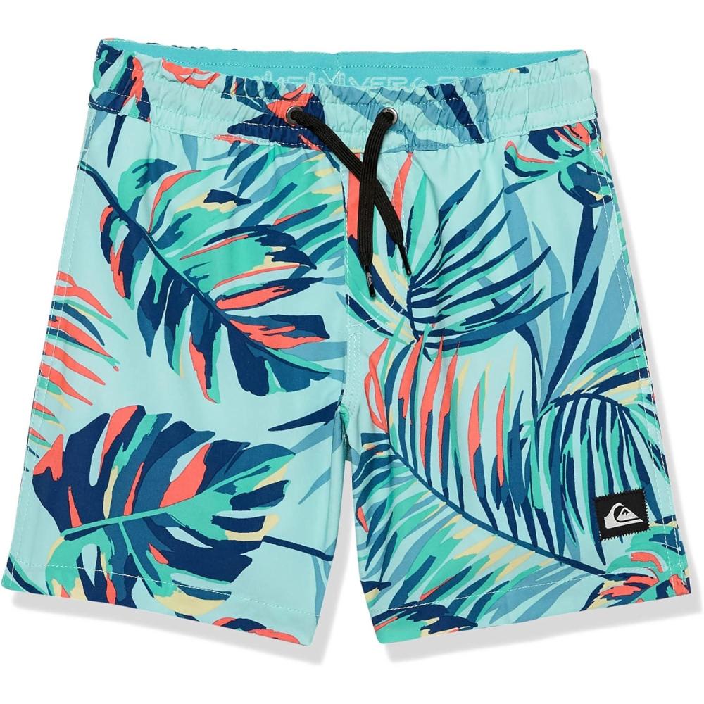 image:imageQuiksilver Boys Ocean Mix Str Youth 15 Elastic Waist Volley Swim Trunk Bathing SuitIced Aqua