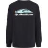 Quiksilver Boys’ Long Sleeve Logo Graphic T-Shirt(Black Omni Wave)