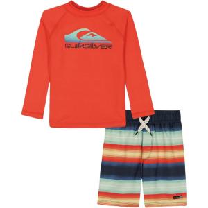 Quiksilver Boys 2 Pc Swim Shirt/Short(Red)