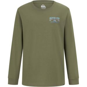 Quiksilver Boys’ Long Sleeve Logo Graphic T-Shirt(Dusty Olive Tribe)
