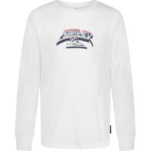 Quiksilver Boys’ Long Sleeve Logo Graphic T-Shirt(Snow White Sting)