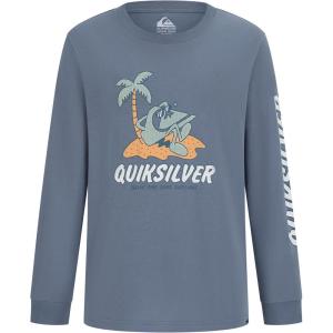 Quiksilver Boys’ Long Sleeve Logo Graphic T-Shirt(Stormy Seas Lean)