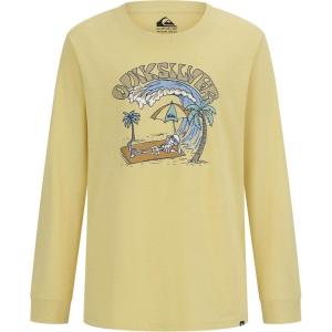 Quiksilver Boys’ Long Sleeve Logo Graphic T-Shirt(Wheat Heather Fine)