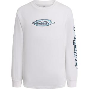 Quiksilver Boys’ Long Sleeve Logo Graphic T-Shirt(White Thousand)