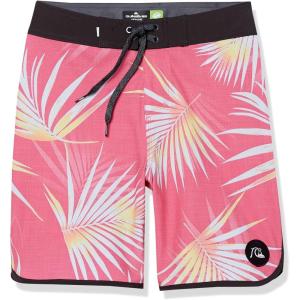 Quiksilver Boys’ Surfsilk Scallop YTH 17 Boardshort Swim Trunk(Shocking Pink)