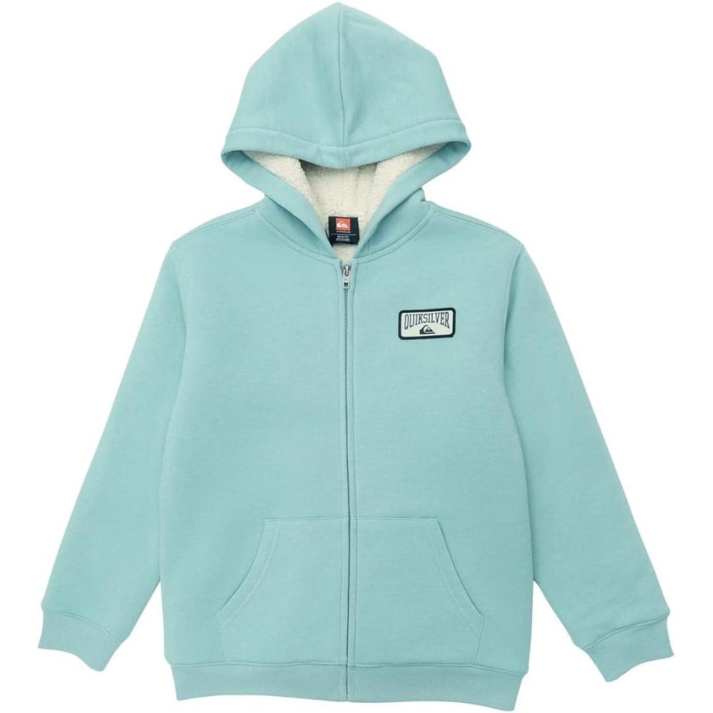 image:imageQuiksilver Boys Fullzip Sherpa Lined Fleece Hoodie SweatshirtBlack Sherpa