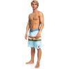 Quiksilver Men’s Standard Surfsilk Faded Stripe 20 Boardshort Swim Trunk(Airy Blue)