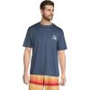 Quiksilver Men’s DNA Logo Surf Tee Shorts Sleeve Surf Tee(Navy Heather)