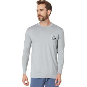 Quiksilver Men’s DNA Bubble Logo Long Sleeve Surf Tee Rashguard(Quarry)