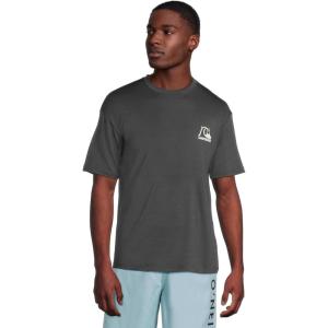 Quiksilver Men’s DNA Logo Surf Tee Shorts Sleeve Surf Tee(Phantom Heather)