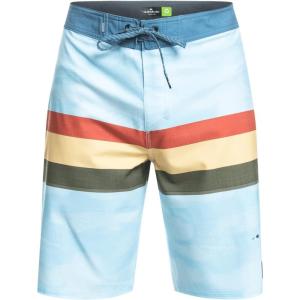 Quiksilver Men’s Standard Surfsilk Faded Stripe 20 Boardshort Swim Trunk(Airy Blue)