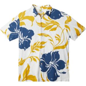 Quiksilver Men’s Men’s Sail Palm Button Up Woven Top(Antique White Big Charmer (Big Charmer))