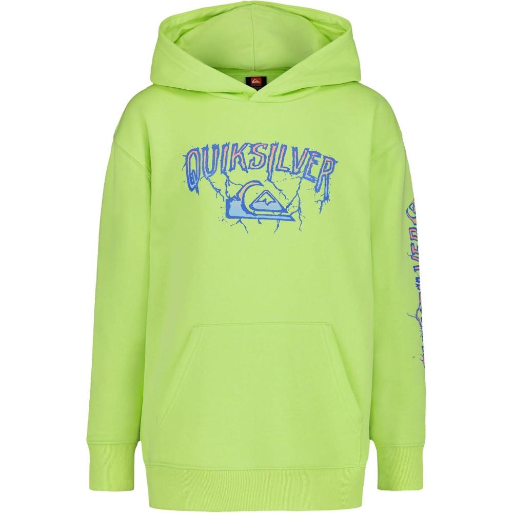 image:imageQuiksilver Boys Pullover Hoodie Sweatshirt Soft amp Comfortable Fleece Front PocketGreen Lightning