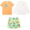 Quiksilver Youth Boy’s 3-Piece Swim Set, 1 Long Sleeve Rashguard, 1 Short Sleeve Rash Guard, 1 Swim Short(Orange)