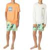 Quiksilver Youth Boy’s 3-Piece Swim Set, 1 Long Sleeve Rashguard, 1 Short Sleeve Rash Guard, 1 Swim Short(Orange)