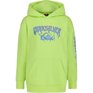 Quiksilver Boys’ Pullover Hoodie Sweatshirt, Soft & Comfortable Fleece, Front Pocket(Green Lightning)