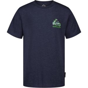 Quiksilver Boys’ Short Sleeve Logo Graphic T-Shirt, Soft & Comfortable, Regular Fit(Denim Creature)