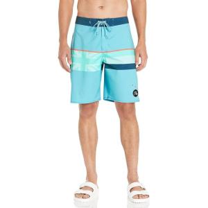 Quiksilver Men’s Surfsilk Faded Stripe 20 Boardshort Swim Trunk Bathing Suit(Delph Blue)