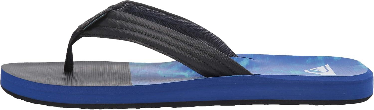image:imageQuiksilver mens Quiksilver Mens Carver Print 3 Point Flip Flop Athletic SandalBlackBlueGrey 2019
