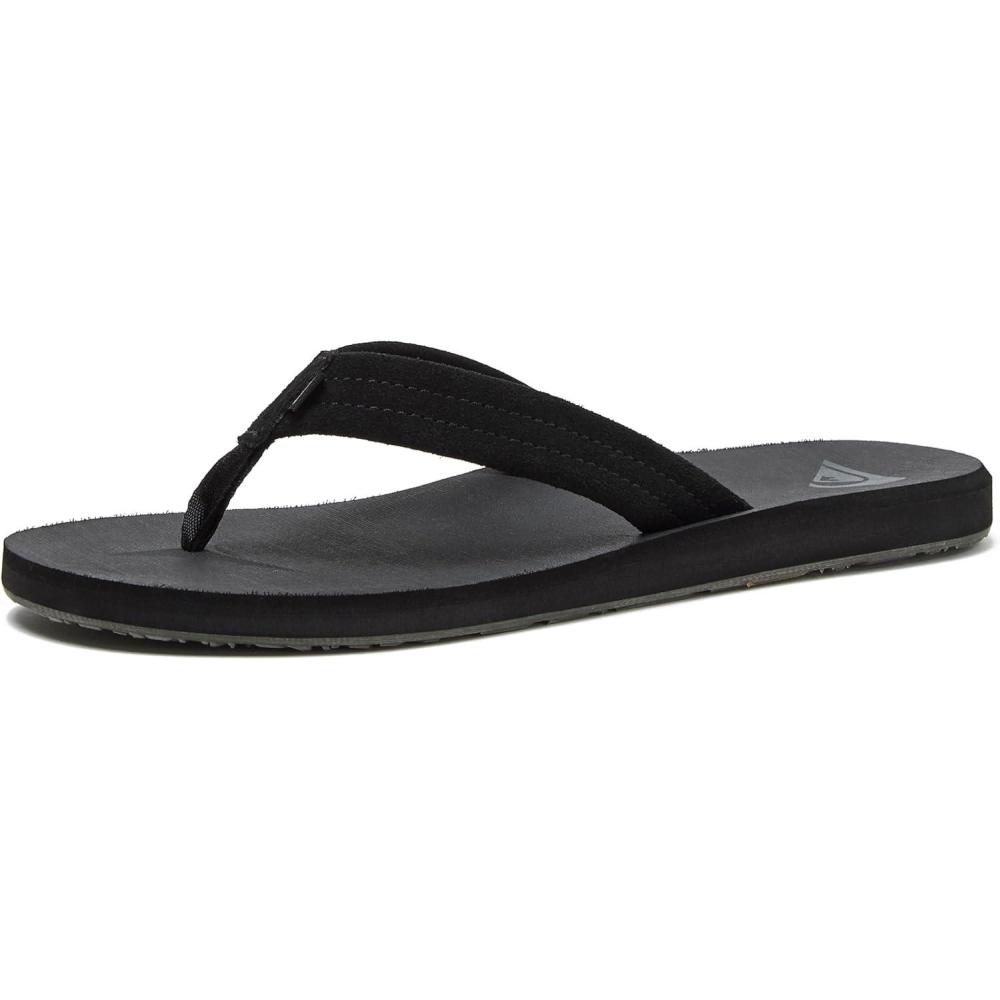 image:imageQuiksilver Carver Suede Flip Flops for Men Arch Support Athletic Mens Sandals Thong Mens SlidesBlackBlack