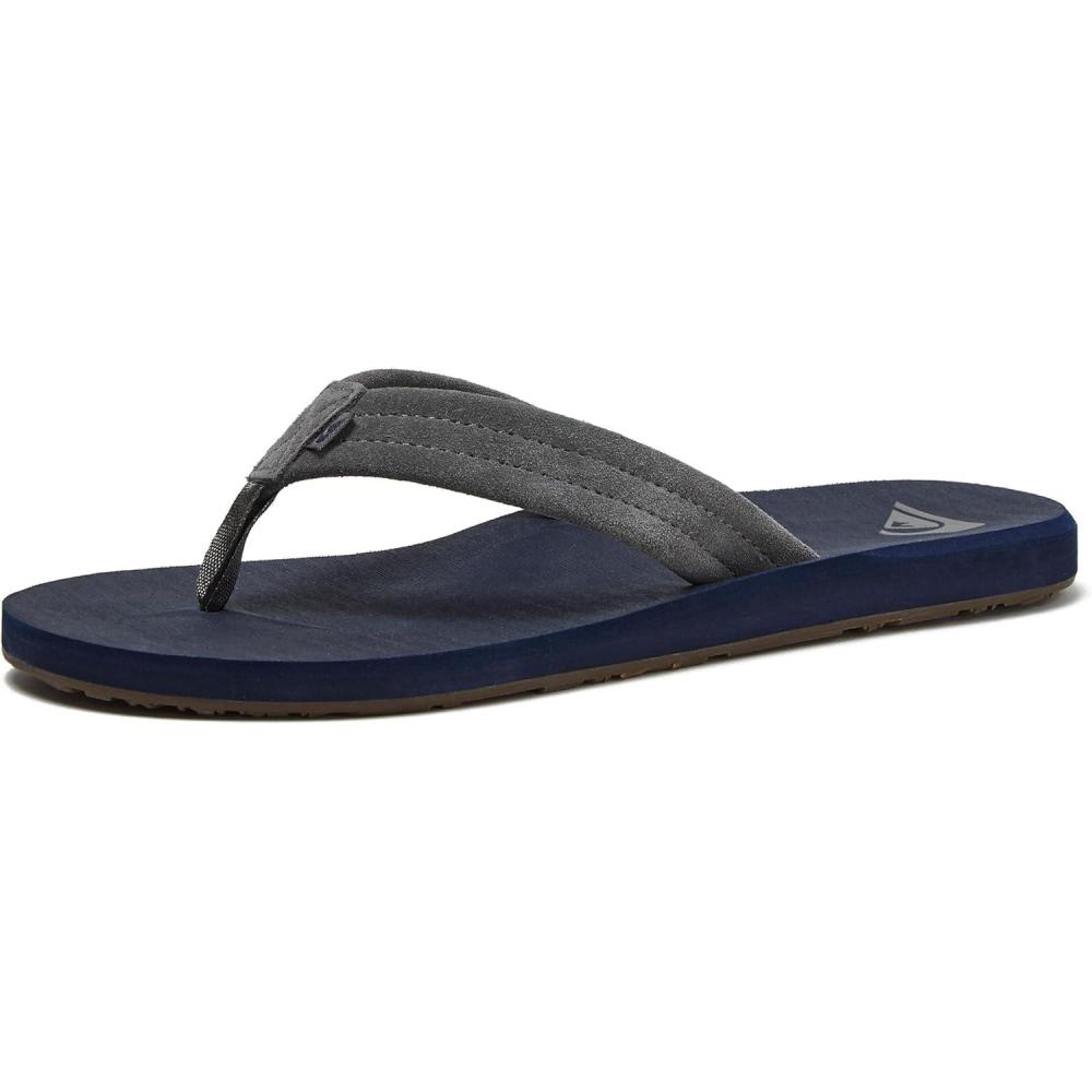 image:imageQuiksilver Carver Suede Flip Flops for Men Arch Support Athletic Mens Sandals Thong Mens SlidesDark BlueLight Grey