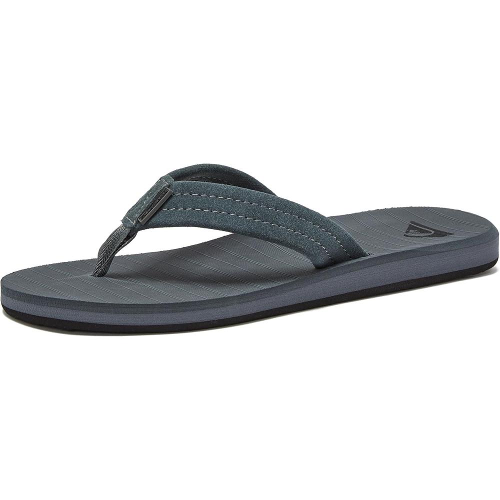 image:imageQuiksilver Carver Suede Flip Flops for Men Arch Support Athletic Mens Sandals Thong Mens SlidesGreyGreyBlack