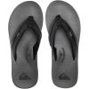 Quiksilver Carver Suede Flip Flops for Men, Arch Support Athletic Mens Sandals, Thong Mens Slides(Black Grey Black)
