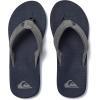Quiksilver Carver Suede Flip Flops for Men, Arch Support Athletic Mens Sandals, Thong Mens Slides(Dark Blue/Light Grey)