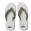 Quiksilver Carver Suede Flip Flops for Men, Arch Support Athletic Mens Sandals, Thong Mens Slides(Grey/White/Grey)