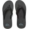 Quiksilver Carver Suede Flip Flops for Men, Arch Support Athletic Mens Sandals, Thong Mens Slides(Solid Black)