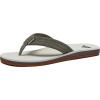 Quiksilver Carver Suede Flip Flops for Men, Arch Support Athletic Mens Sandals, Thong Mens Slides(Grey/White/Grey)