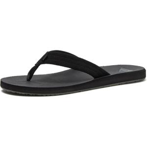 Quiksilver Carver Suede Flip Flops for Men, Arch Support Athletic Mens Sandals, Thong Mens Slides(Black/Black)
