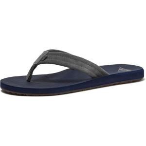 Quiksilver Carver Suede Flip Flops for Men, Arch Support Athletic Mens Sandals, Thong Mens Slides(Dark Blue/Light Grey)