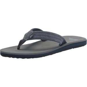 Quiksilver Carver Suede Flip Flops for Men, Arch Support Athletic Mens Sandals, Thong Mens Slides(Grey 1 241)
