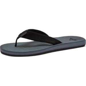 Quiksilver Carver Suede Flip Flops for Men, Arch Support Athletic Mens Sandals, Thong Mens Slides(Grey 1)