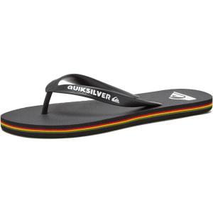 Quiksilver Molokai Flip Flops for Men, Athletic Mens Sandals, Thong Mens Slides(Black/Red/Green)