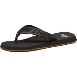 Quiksilver Monkey Wrench Flip Flops for Men, Arch Support Athletic Mens Sandals, Thong Mens Slides(Black/Brown)